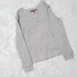 Sugar Rush Girls Gray Lace Up Sweatshirt